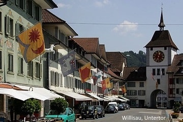 Luzern Gastronomie - Hauptgasse von Willisau mit Untertor